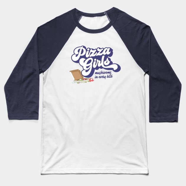 Pizza Girls Baseball T-Shirt by Cat Bone Design